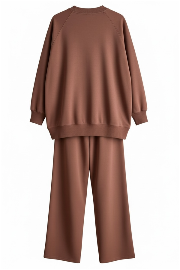 Bear Sea Comfort Pamuklu Oversize Takım – Bol Paça Rahat Kesim -Kahve