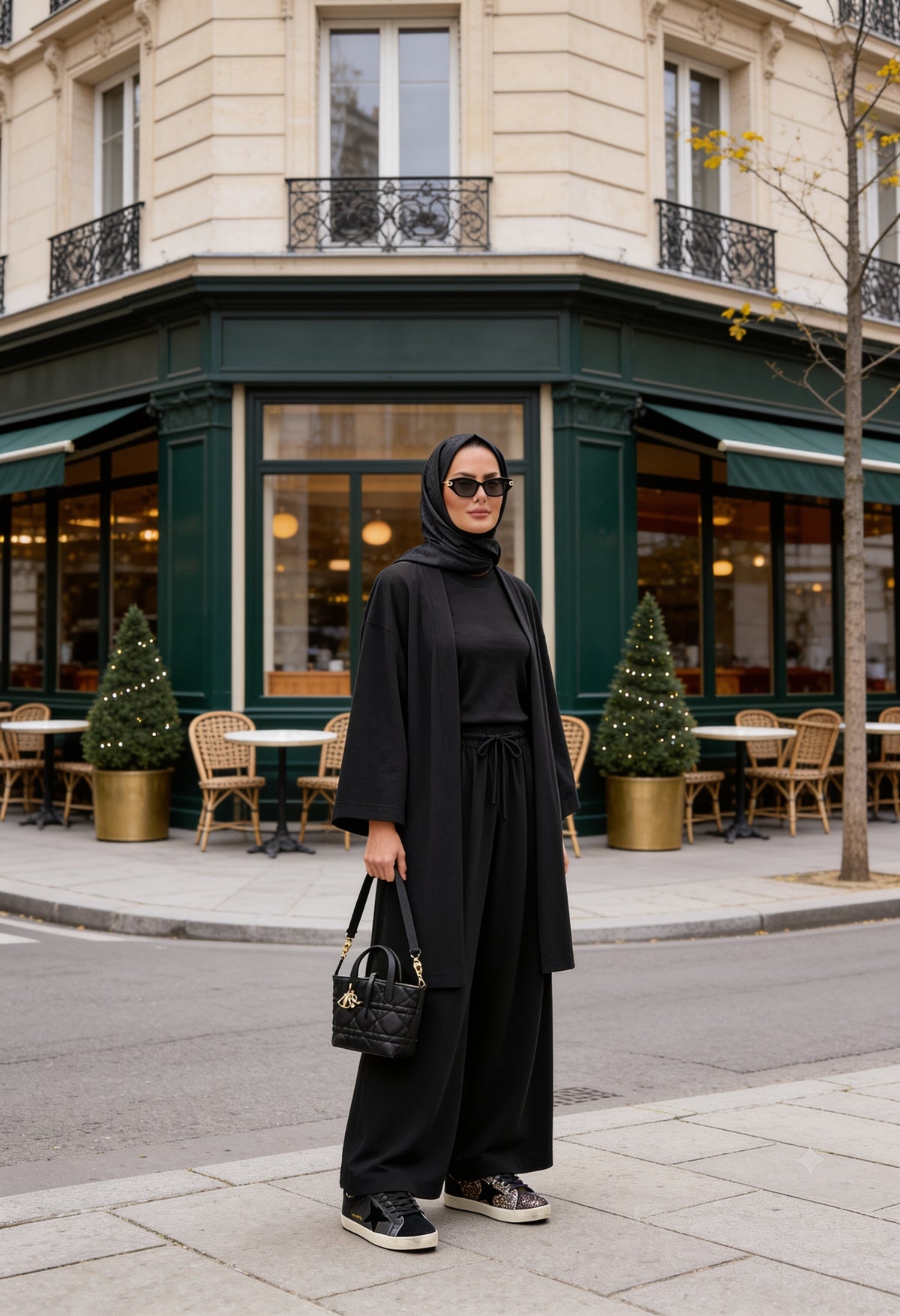 Loren Uzun Hırkalı Üçlü Takım Siyah