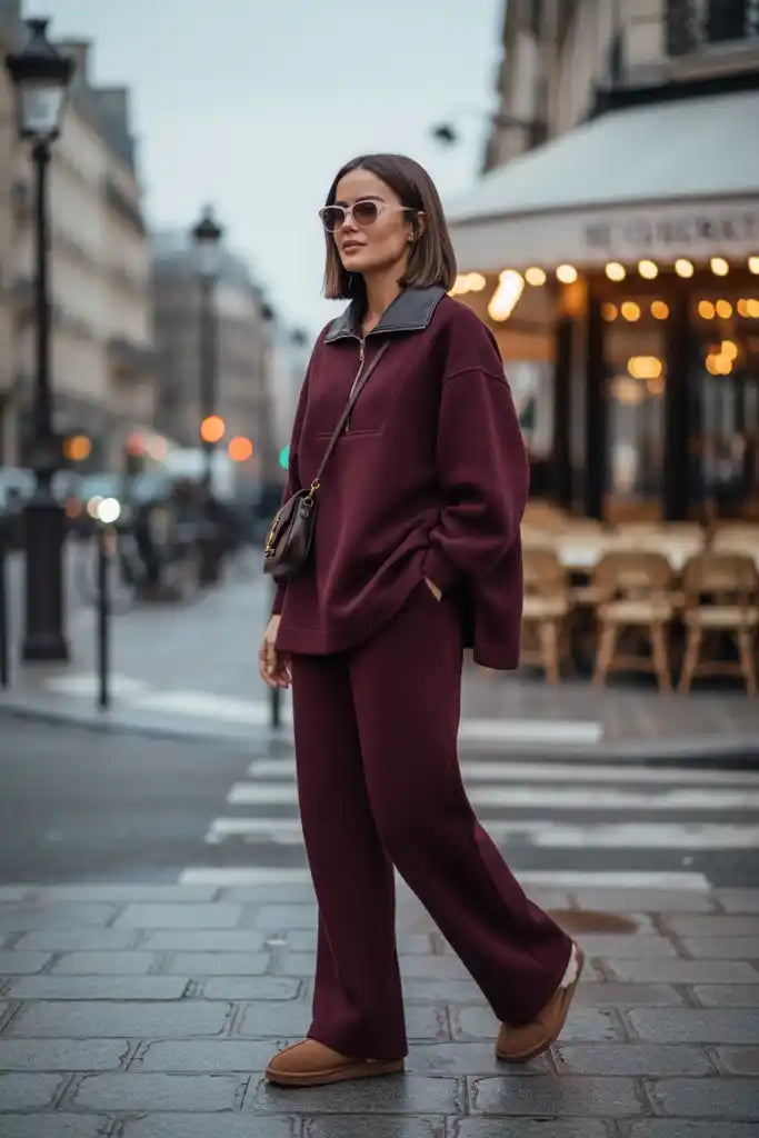 Oslo Comfort Set – Selanik Kumaş İkili Takım Bordo