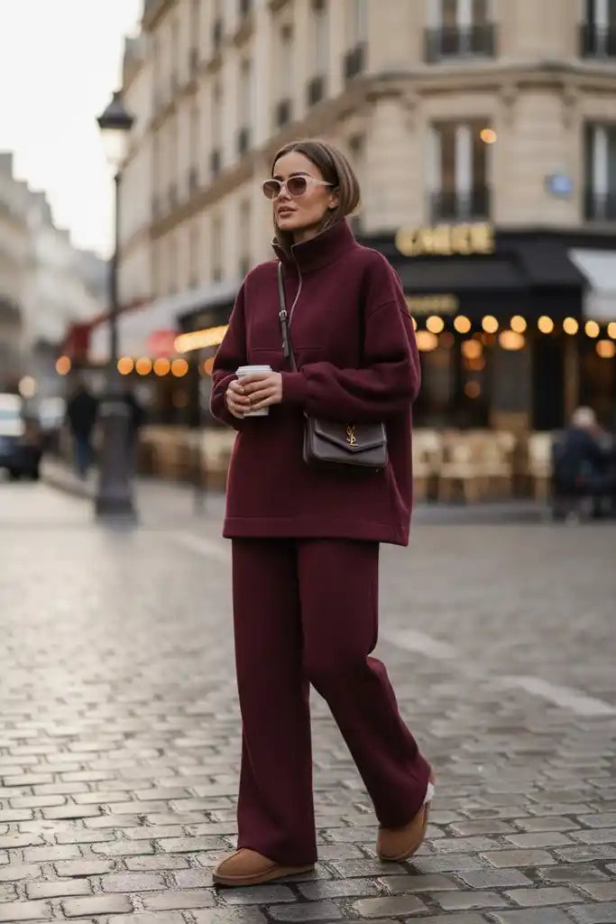 Oslo Comfort Set – Selanik Kumaş İkili Takım Bordo