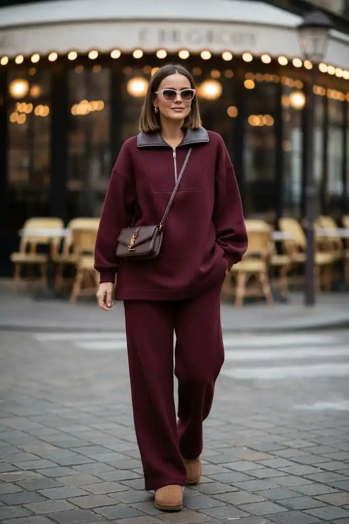 Oslo Comfort Set – Selanik Kumaş İkili Takım Bordo