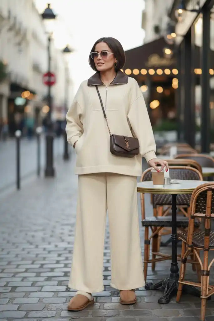 Oslo Comfort Set – Selanik Kumaş İkili Takım Krem