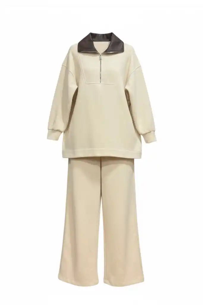 Oslo Comfort Set – Selanik Kumaş İkili Takım Krem
