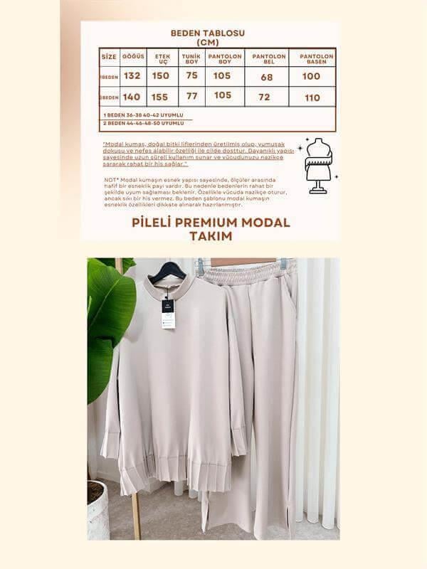 Premium Levita Modal Takım Ekru