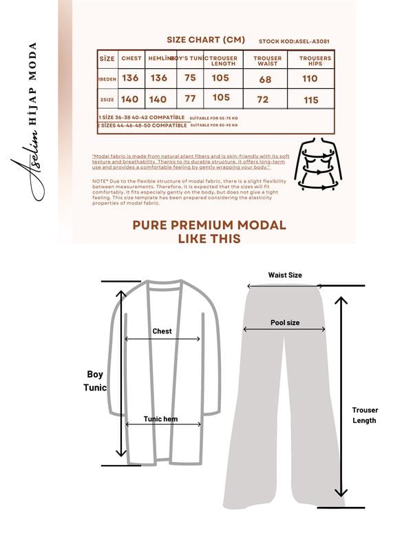 Premium Pure Fermuarlı Modal İkili Takım Haki