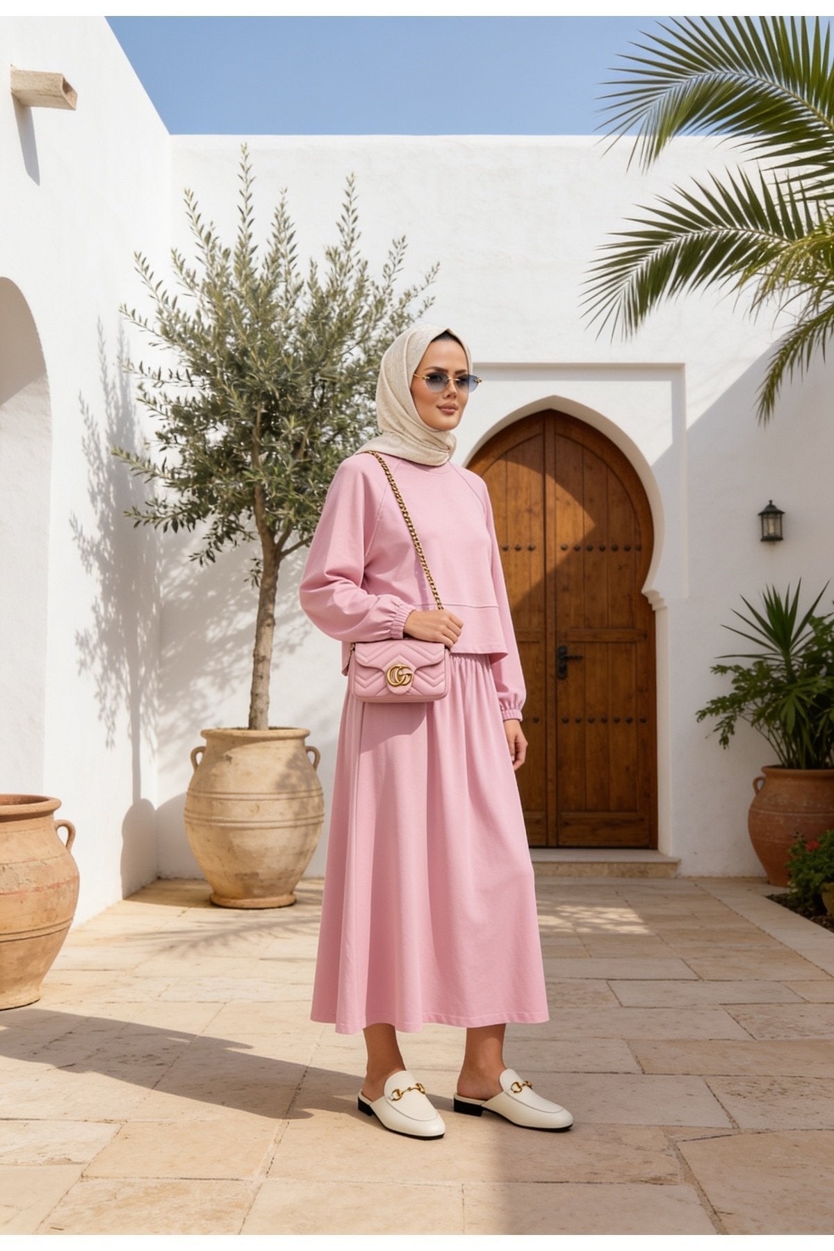 Mihra Modal Kumaş Oversize Etekli Takım