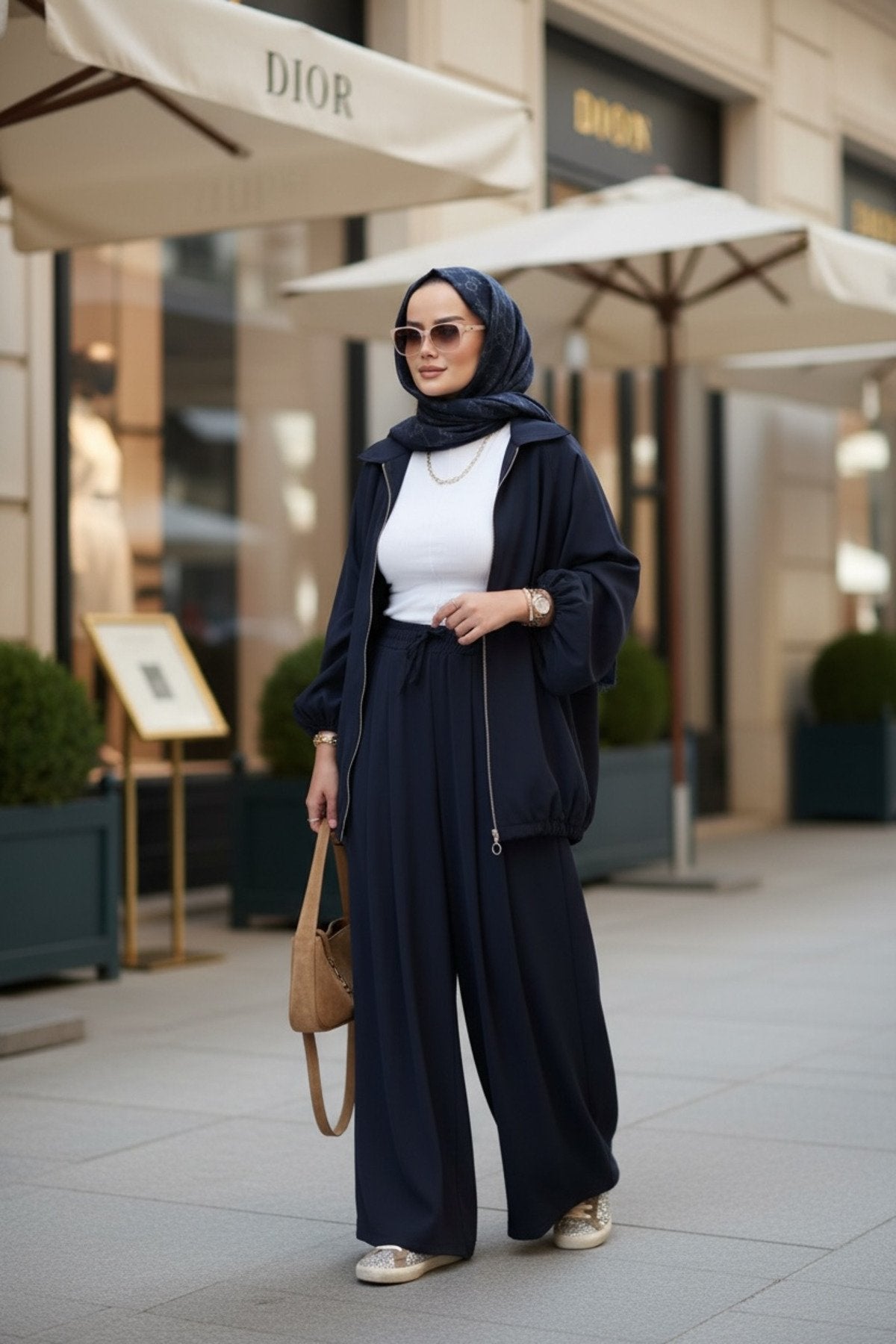 Eleganza Palazzo Fermuarlı İkili Takım – Mevsimlik -36-50 Beden Siyah