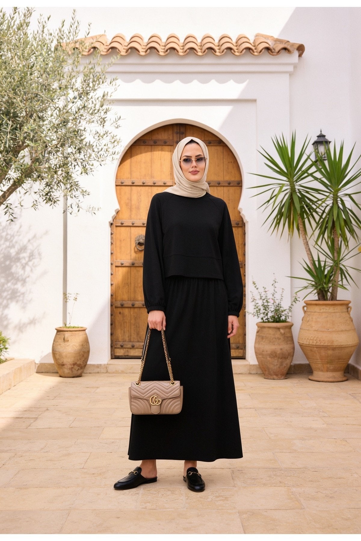 Mihra Modal Kumaş Oversize Etekli Takım