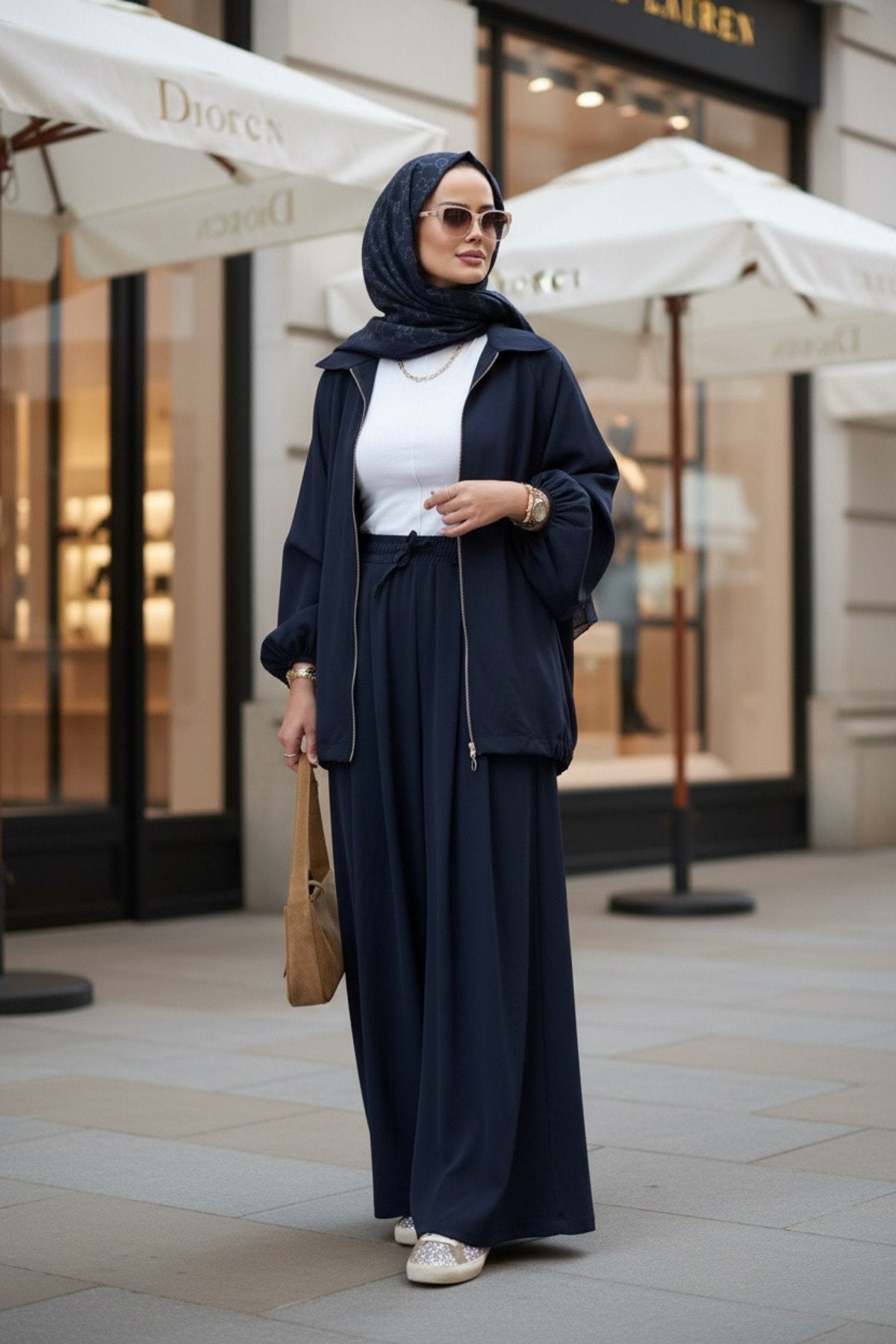 Eleganza Palazzo Fermuarlı İkili Takım – Mevsimlik -36-50 Beden Siyah