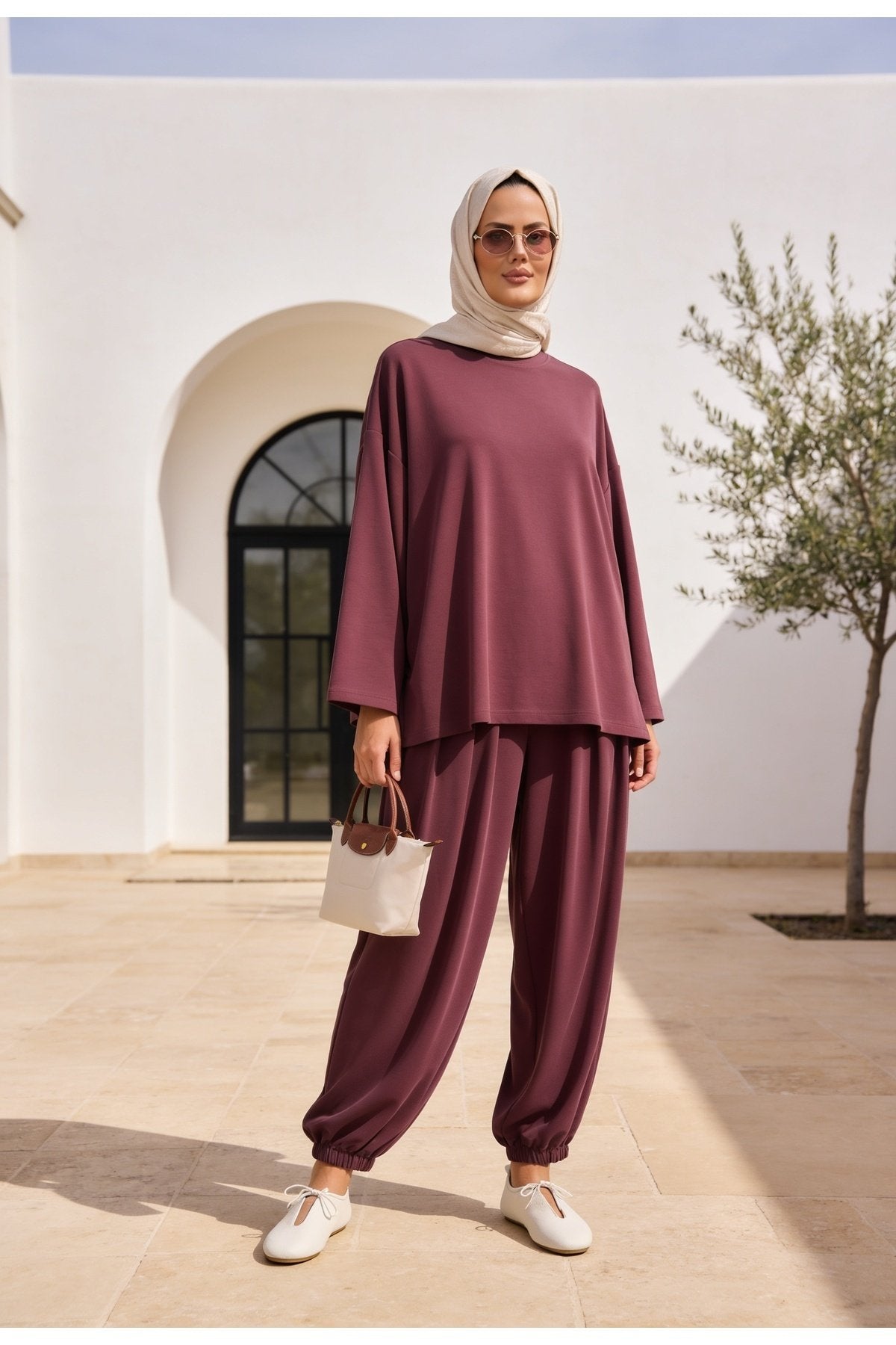 Pike Modal Şalvar Pantolon Model Oversize Takım – Siyah