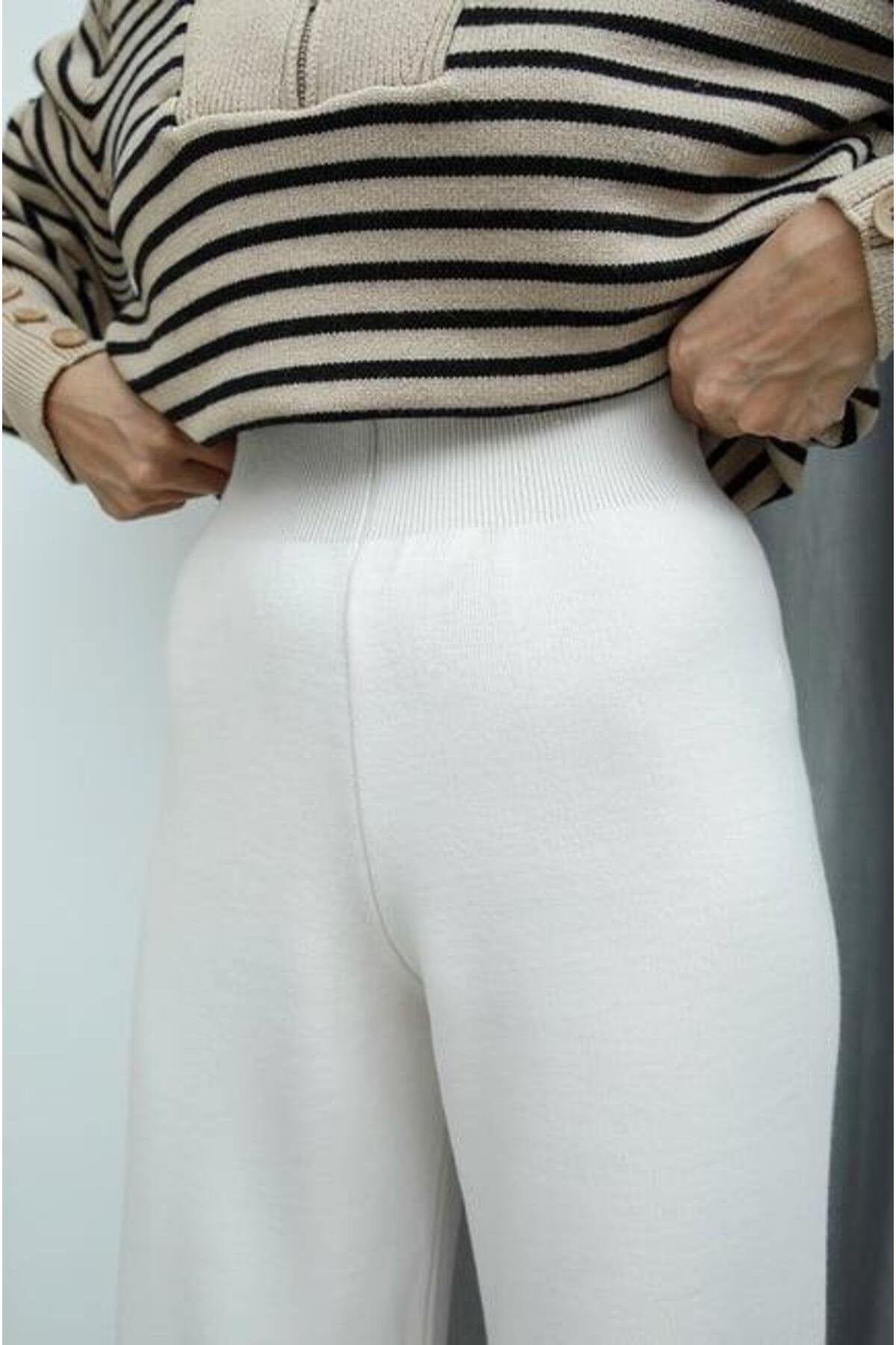 TRİKO PANTOLON ÇELİK ÖRME EKRU