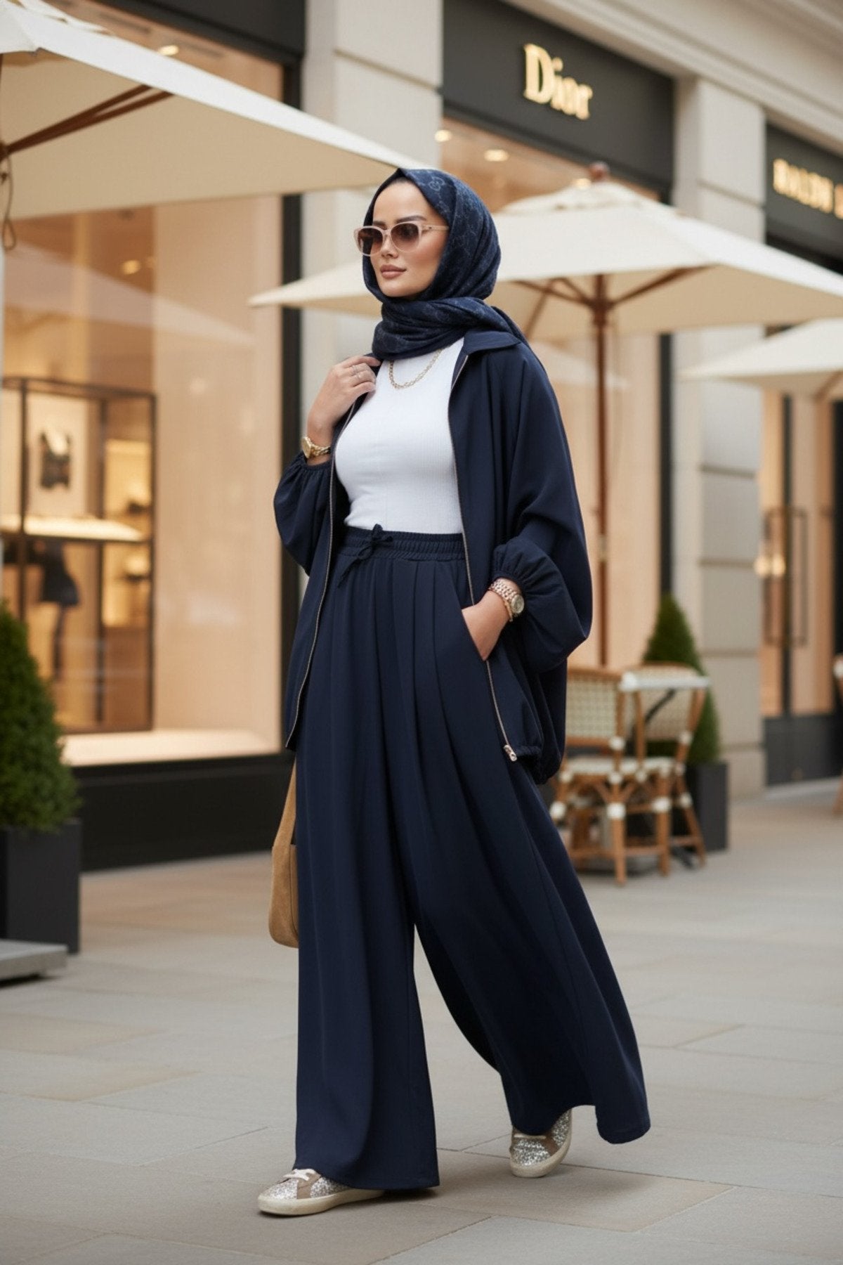 Eleganza Palazzo Fermuarlı İkili Takım – Mevsimlik -36-50 Beden Siyah