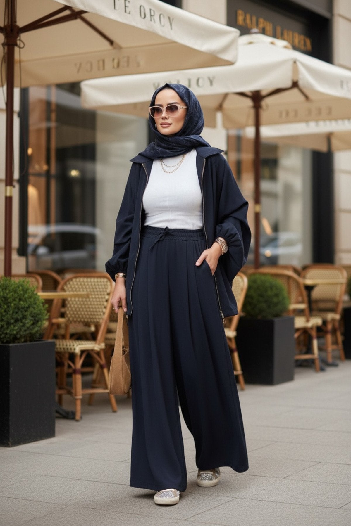 Eleganza Palazzo Fermuarlı İkili Takım – Mevsimlik -36-50 Beden Siyah