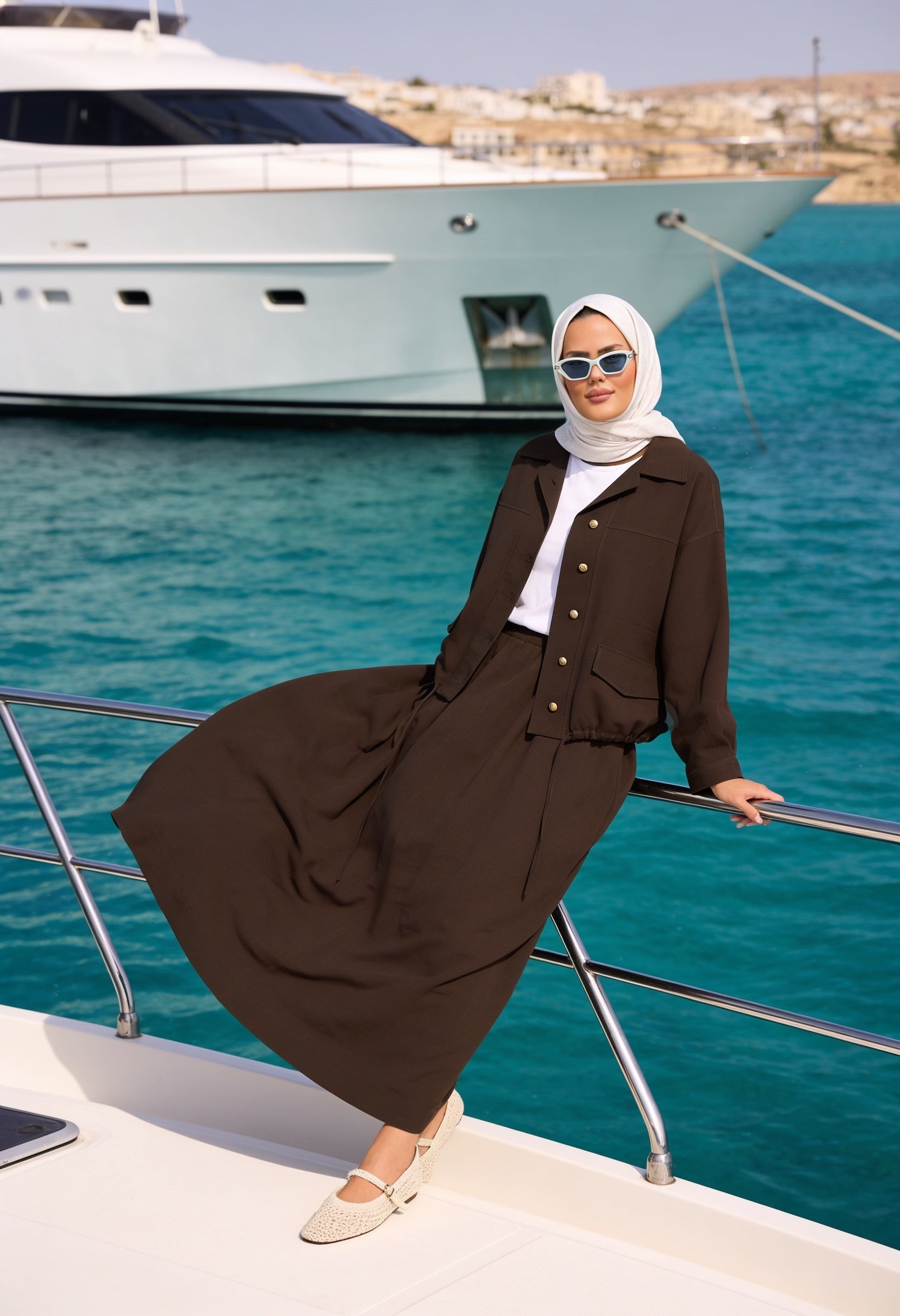 Aurelia Gold Tensel Set- Etekli Takım – Acıkahve