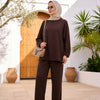 Aluna Modal Pantolonlu Takım | Premium Oversize Rahat Kalıp-Acıkahve