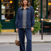 Nordic Selanik - Stamped Detail Oversize Set | Navy Blue