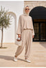 Pike Modal Şalvar Pantolon Model Oversize Takım – Bej