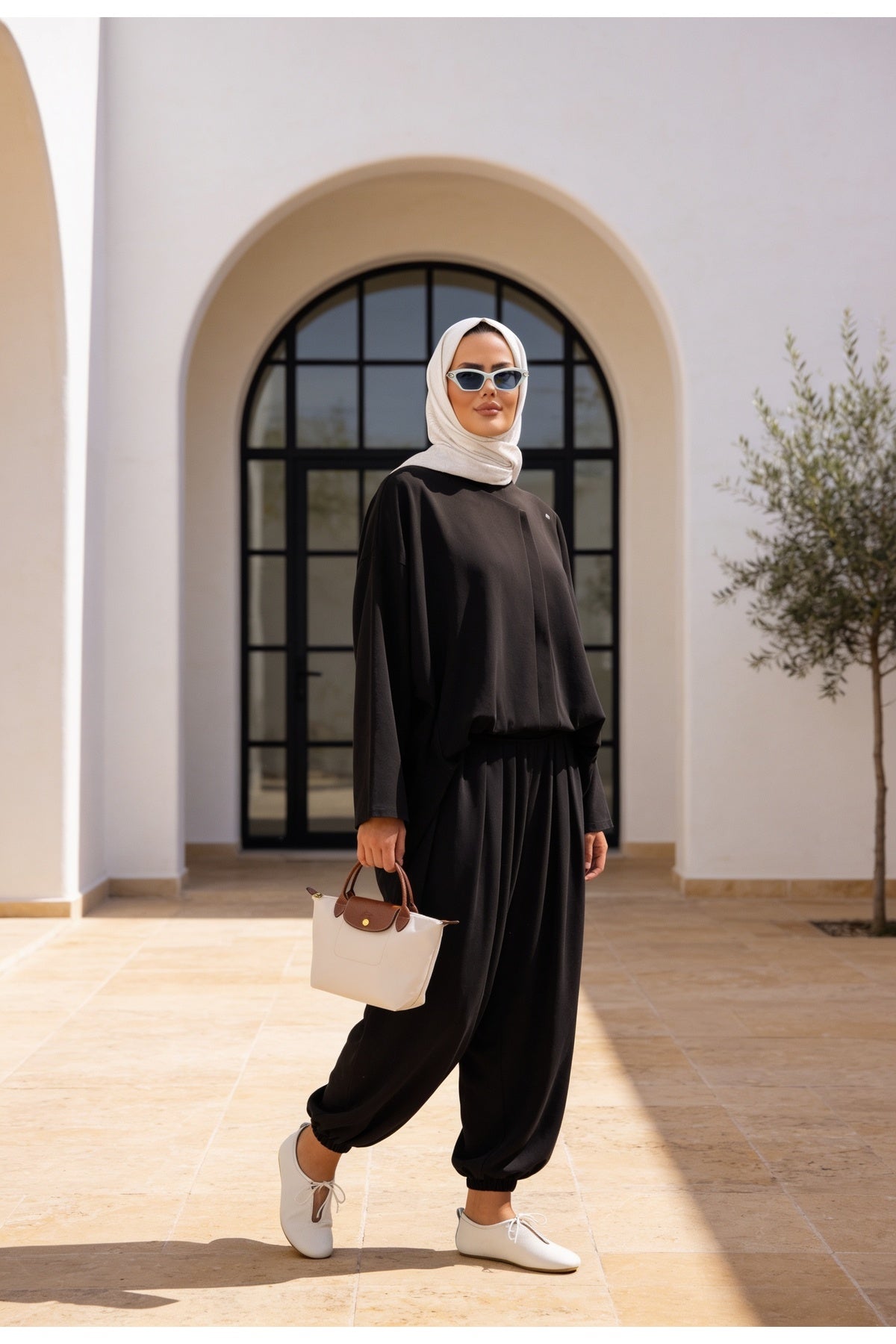 Pike Modal Şalvar Pantolon Model Oversize Takım – Siyah