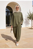 Pike Modal Şalvar Pantolon Model Oversize Takım – Yeşil