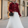 Pleated Maxi Skirt Ecru