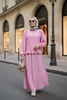 Çilek Kumaş Pamuklu Fırfırlı Gömlek Etekli Takım – Pembe