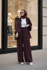 Eleganza Palazzo Fermuarlı İkili Takım – Mevsimlik -36-50 Beden Bordo