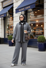 Nordic Selanik- Kaşe Detaylı  Oversize  Takım |Gri