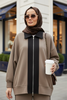 Nordic Selanik- Kaşe Detaylı  Oversize  Takım |Vizonkahve