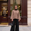 Panço Hırka Yan Bağlamalı  Triko Hırka  Camel