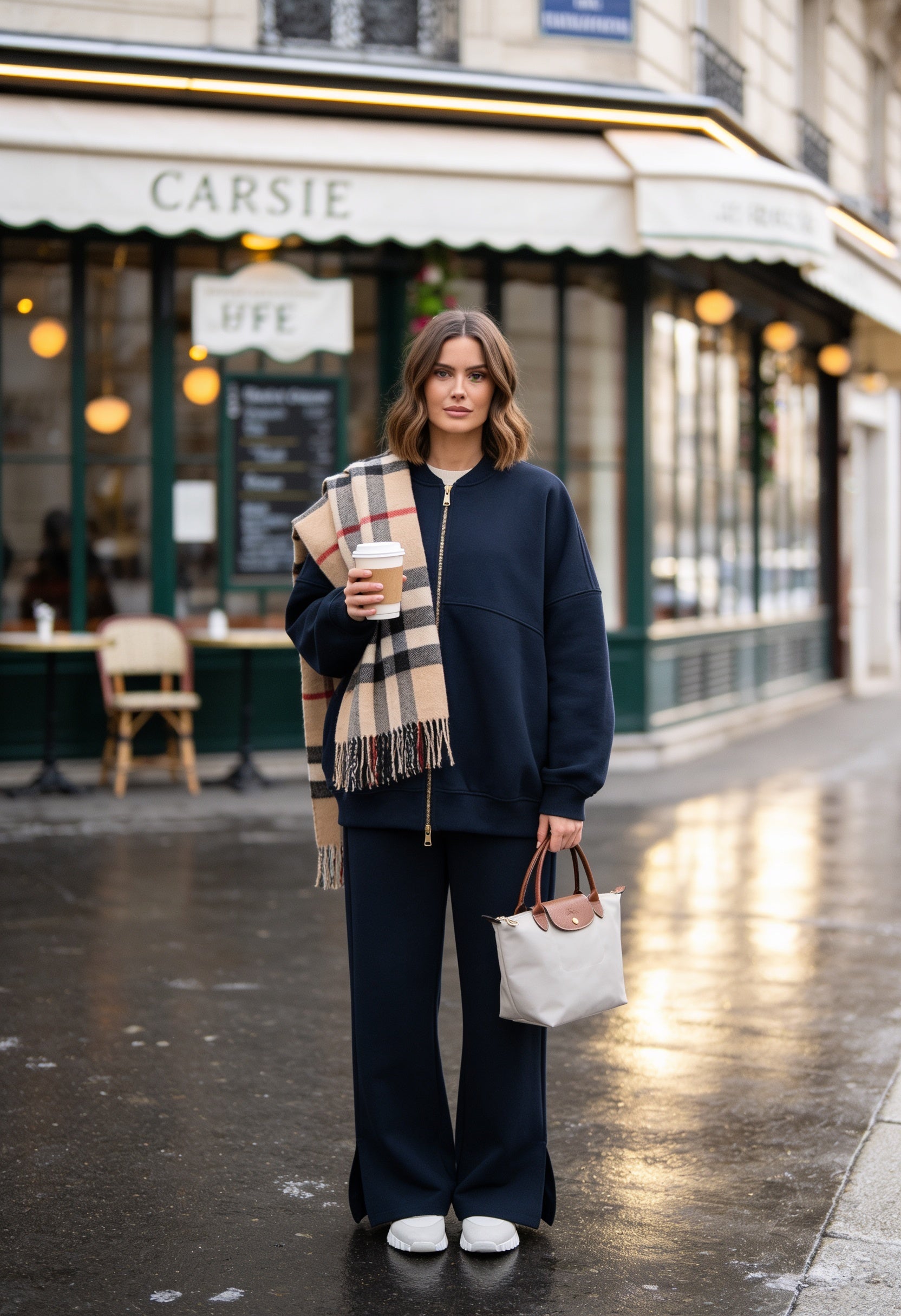 3 Thread Plush Bomber Two-Piece Modest Set | Cotton Comfortable Set Navy Blue