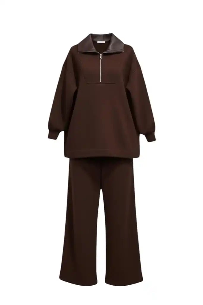 Oslo Comfort Set – Selanik Kumaş İkili Takım Acıkahve