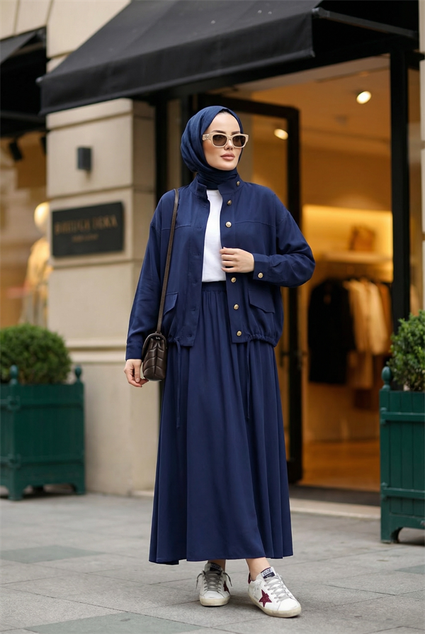 Aurelia Gold Tensel Set- Etekli Takım – Lacivert