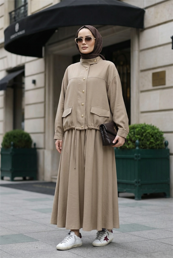 Aurelia Gold Tensel Set- Etekli Takım –Bej