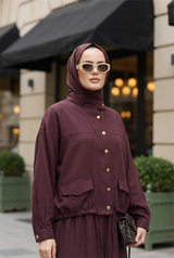 Aurelia Gold Tensel Set- Etekli Takım – Bordo
