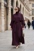 Aurelia Pelerin Detaylı Tencel Elbise – Mürdüm