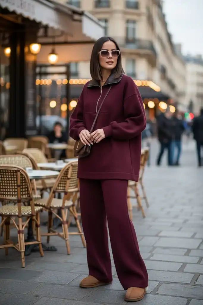 Oslo Comfort Set – Selanik Kumaş İkili  Takım Bordo