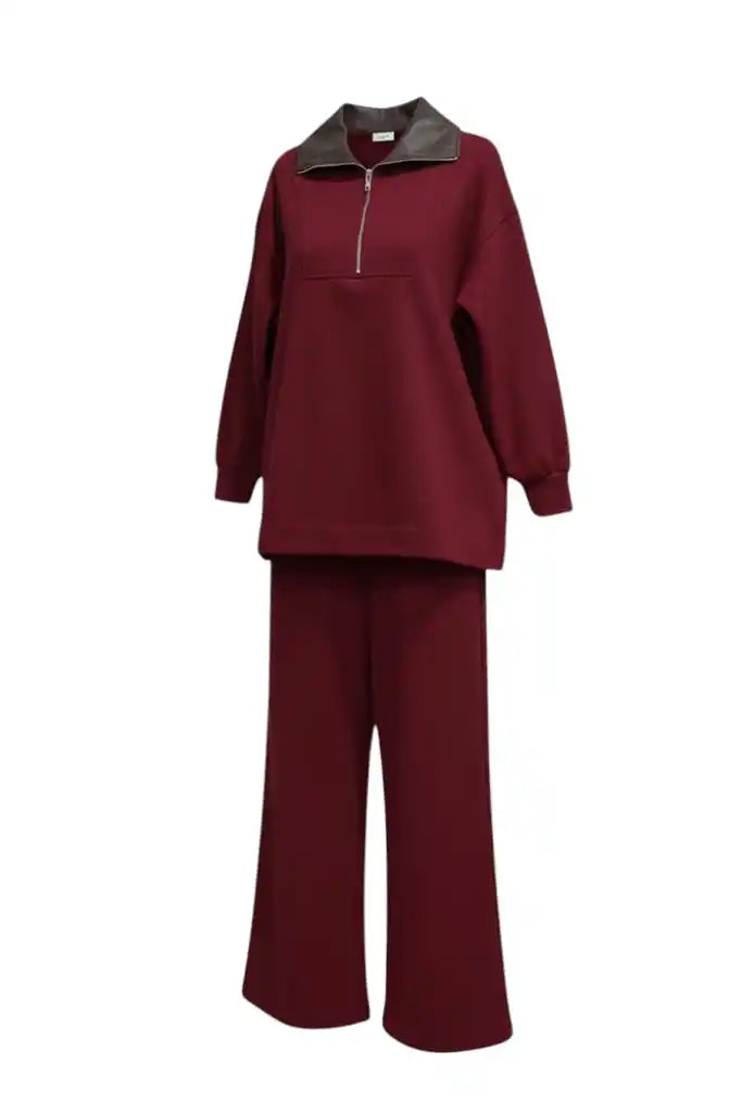 Oslo Comfort Set – Selanik Kumaş İkili  Takım Bordo