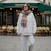 3-Thread Brushed Bomber Two-Piece Modest Set | Cotton Comfortable Set Grey Melange