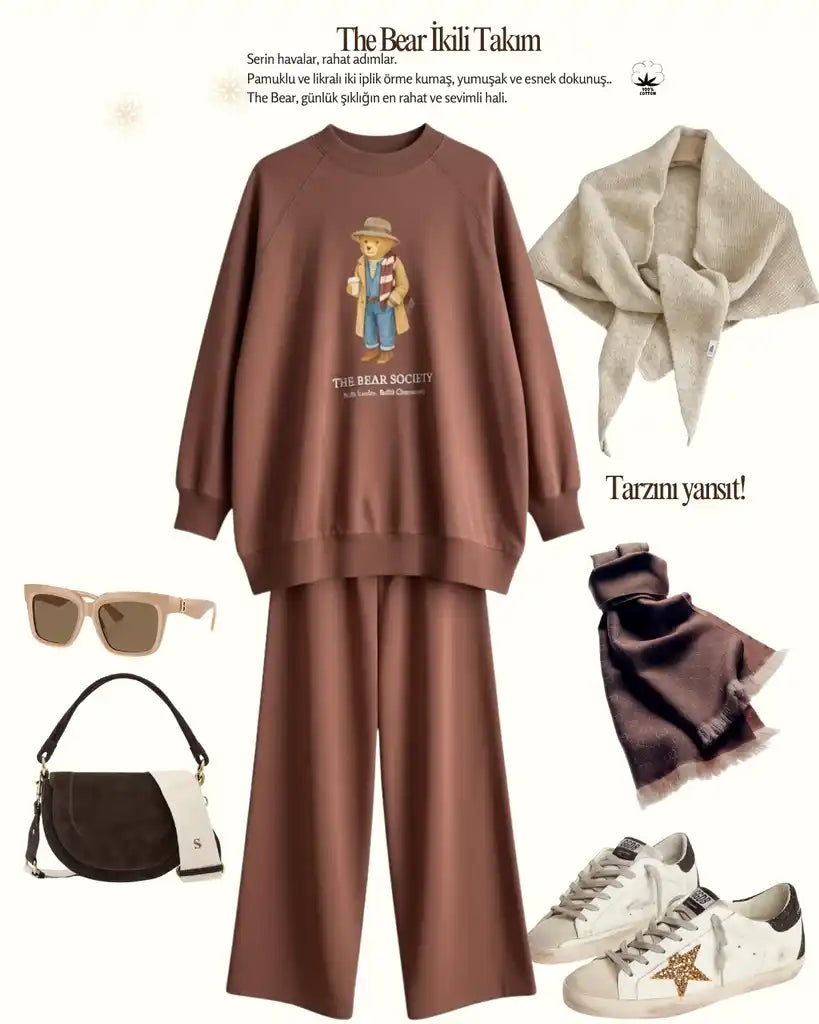 The Bear Sea Comfort Set Takım Kahverengi