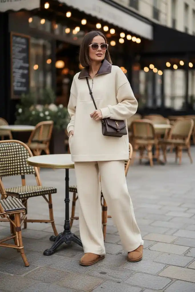 Oslo Comfort Set – Selanik Kumaş İkili Takım Krem