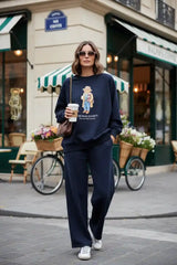 The Bear Sea Comfort Set Two-Piece Outfit Navy Blue