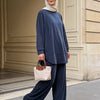 Pike Modal Oversize Pantolonlu Takım - Lacivert