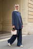 Pike Modal Oversize Pantolonlu Takım - Lacivert