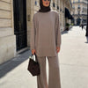 Pike Modal Oversize Pantolonlu Takım - Bej