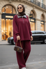 Oslo Comfort Set – Selanik Kumaş İkili Tesettür Takım Bordo