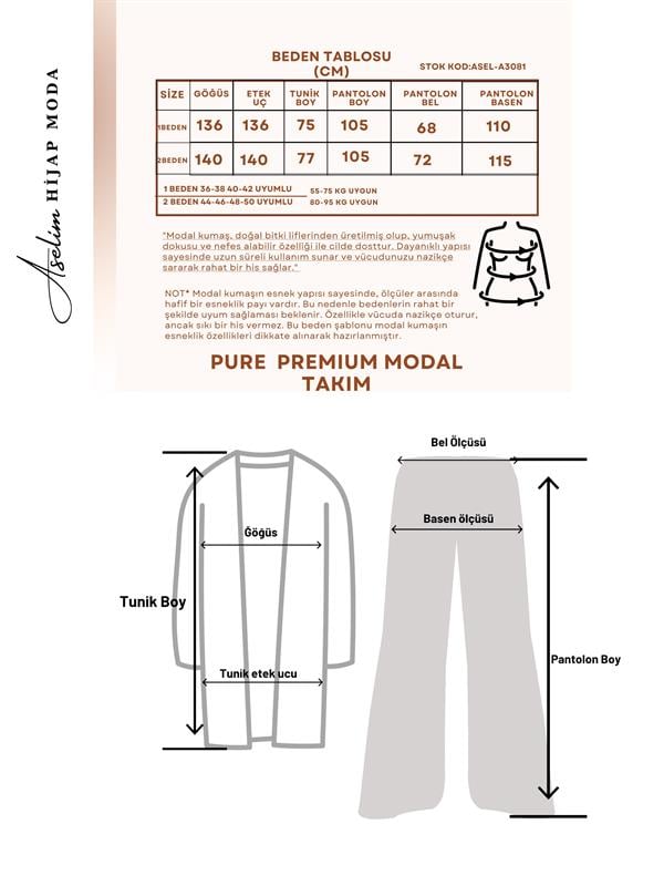 Premium Pure Fermuarlı  Modal  İkili Takım Haki