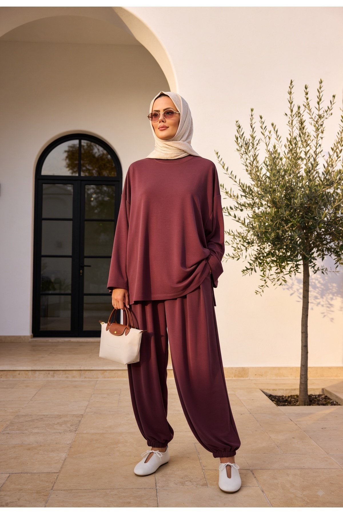 Pike Modal Şalvar Pantolon Model Oversize Takım – Siyah