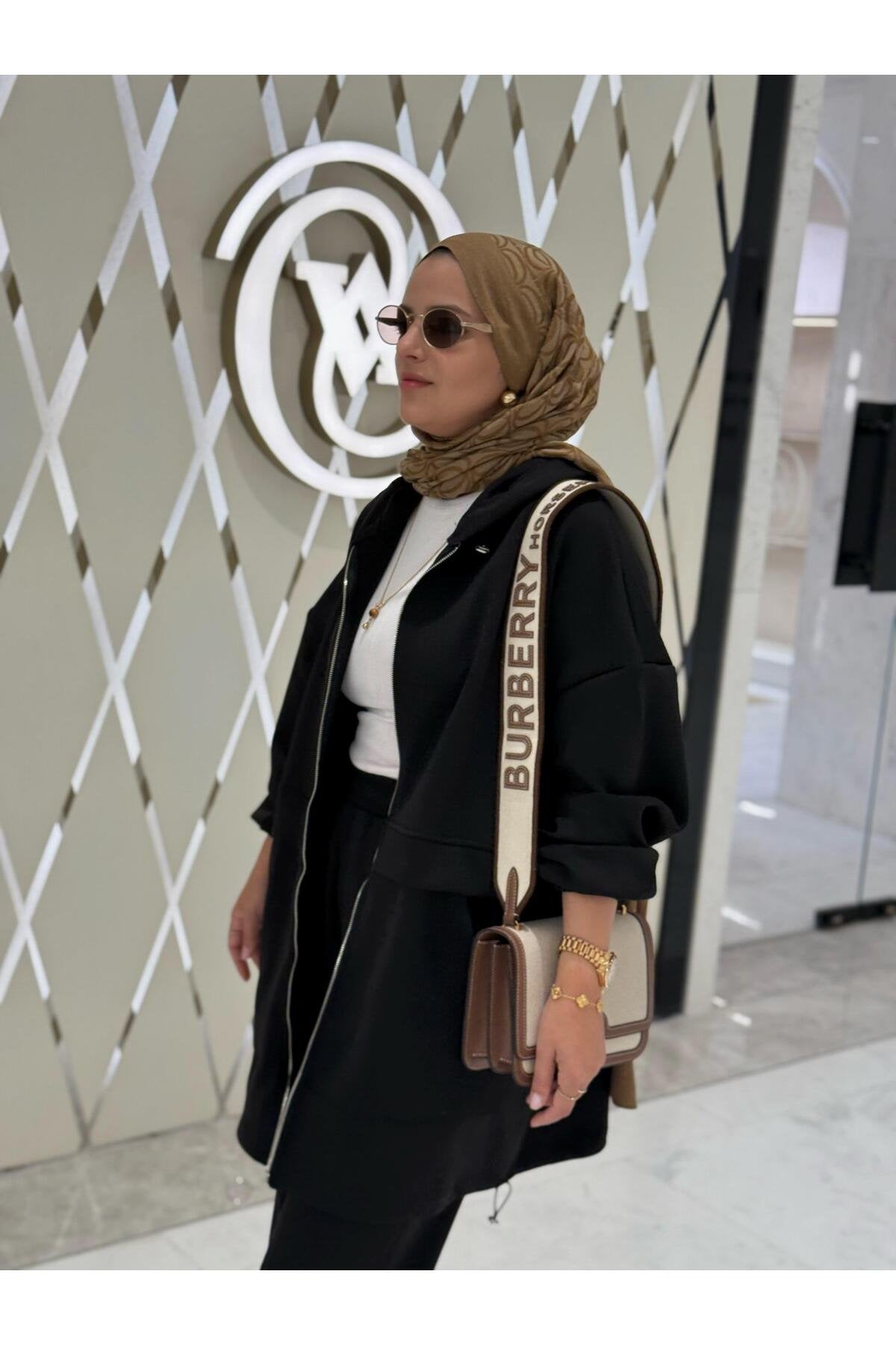 Velvet Modal Kapşonlu İkili Tesettür Takım Acıkahve
