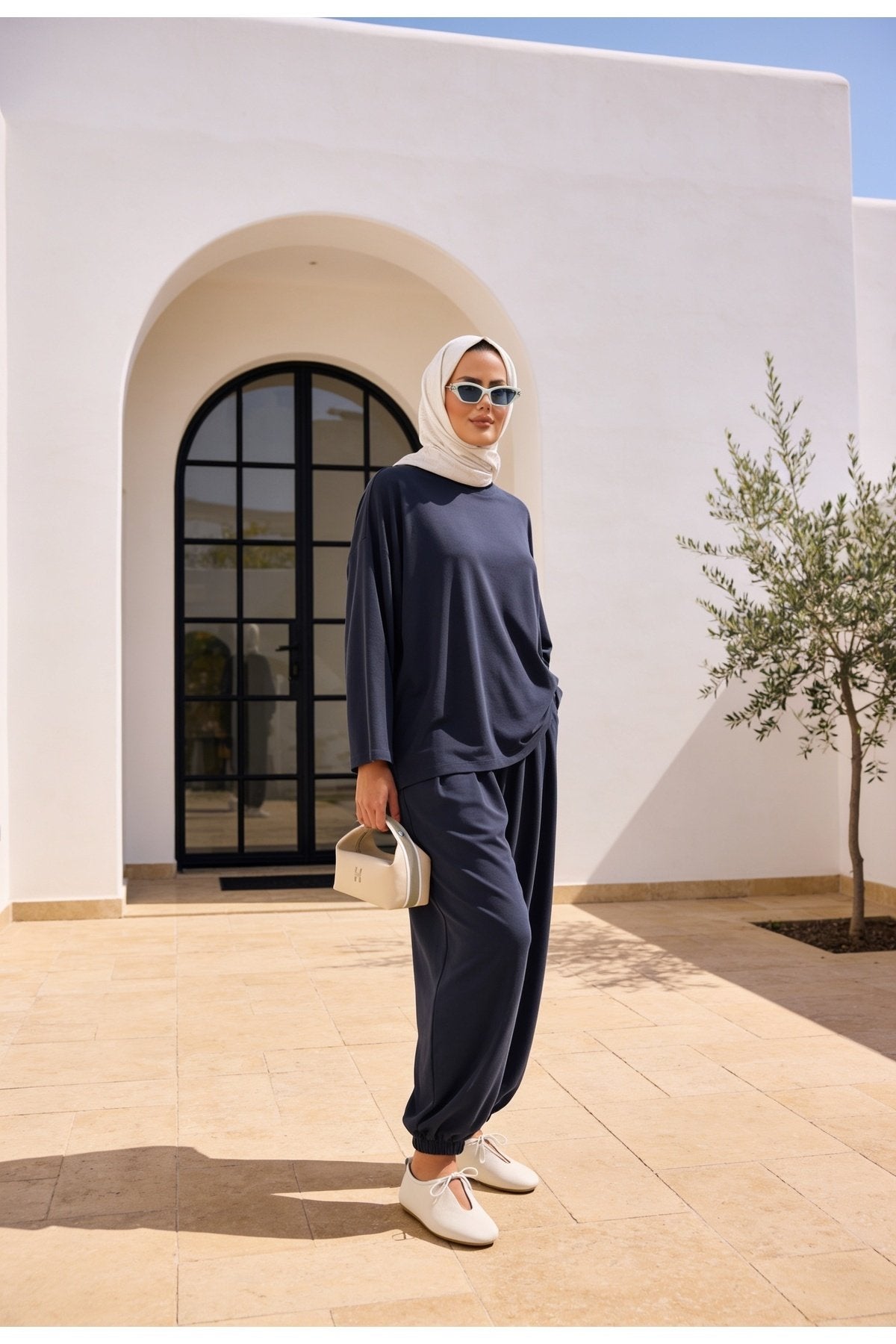 Pike Modal Şalvar Pantolon Model Oversize Takım – Siyah