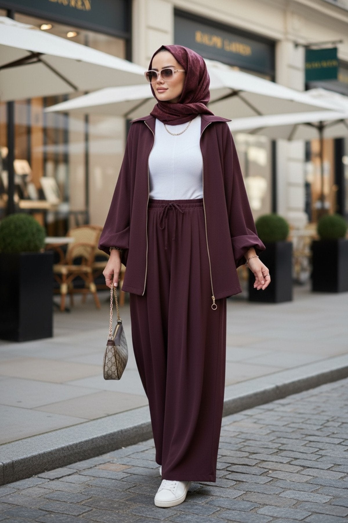 Eleganza Palazzo Fermuarlı İkili Takım – Mevsimlik -36-50 Beden Siyah